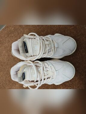 Cream Lace-Up Sneakers